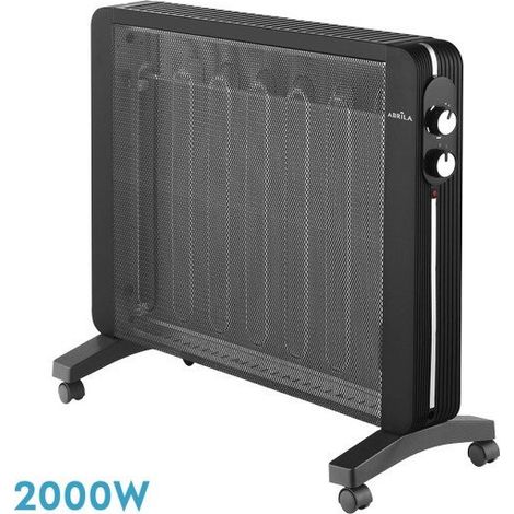 Radiatore Mica Black Mangrove 2000W 2 Potenze Termostato Antiribaltamento (62x73.2x26cm)