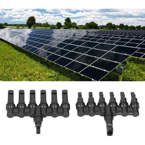 Connecteur adaptateur 1 vers 6, 6 voies 6T, connecteur mâle et femelle étanche pour systèmes de production d'énergie. (1/5)