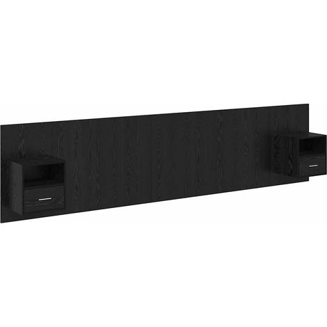 Kopfteil mit Schrank 3 pcs Schwarz Eichen-Optik Holzwerkstoff vidaXL