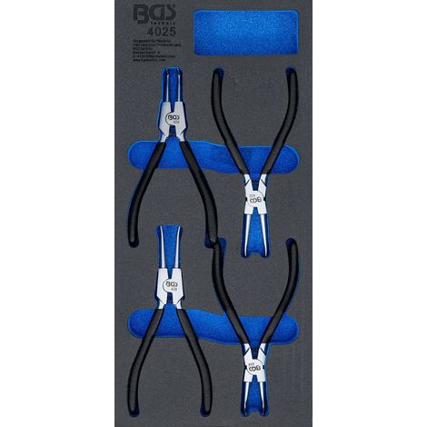 BGS Juego de pinzas para circlips negro 180 mm 4 piezas (1/2)