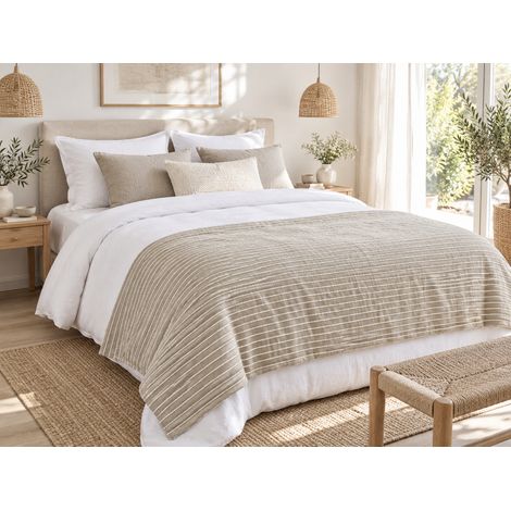 Bout de lit 90 x 220 cm 100% coton texturé TIM (1/3)