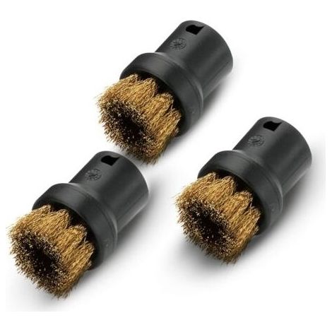 Set runder Dampfreinigerbürsten mit Messingborsten, schwarz, 4,0 cm x 2,5 cm (1/5)