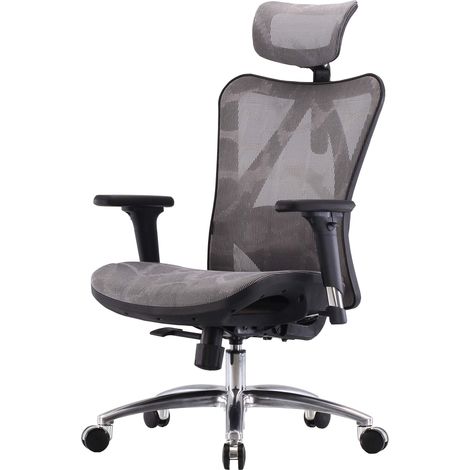 [NON UTILIZZATO] Poltrona sedia ufficio girevole ergonomica HHG-900 tessuto regolabile nero e grigio