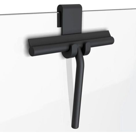 Raclette de douche noire avec crochet de suspension, essuie-vitre pour salle de bain et nettoyage des vitres Odipie (1/4)
