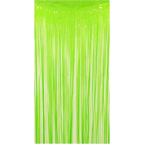 Cortina de flecos de aluminio, versátil para eventos, fácil de colgar, verde claro. (1/2)