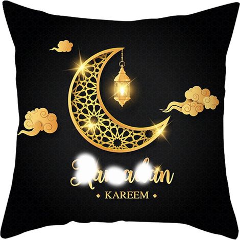 (LTD443-14) Kissenbezug „Goldener Mond“, dekoratives Amazon-Kissen für Wohnzimmer, Sofa, Bett oder Kopfteil (1/2)