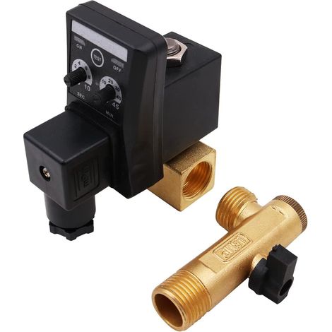 1/2 "minuterie vidange vanne 220V électrovanne normalement fermée pour compresseur d'air gestion des condensats type fendu (1/5)