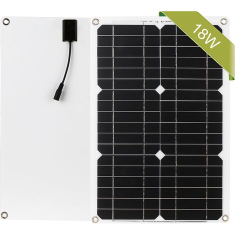 Kit Panneau Solaire 18W 12V Hors Réseau Monocristallin avec Câbles de Connexion SAE