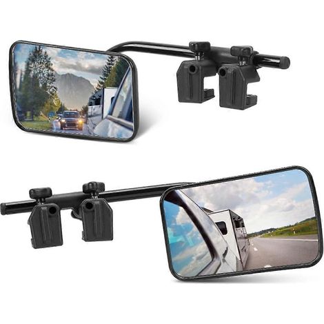 Espejo retrovisor extensible y ajustable para remolques de autocaravanas y tractores, con ventana de visión ampliada. (1/5)