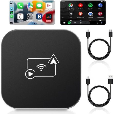 Adaptador Carplay inalámbrico, Compatible Apple CarPlay Android Auto, Wi, Fi 5 GHz, Plug and Play, Mini adaptador Carplay inalámbrico, Fácil usar (1/5)