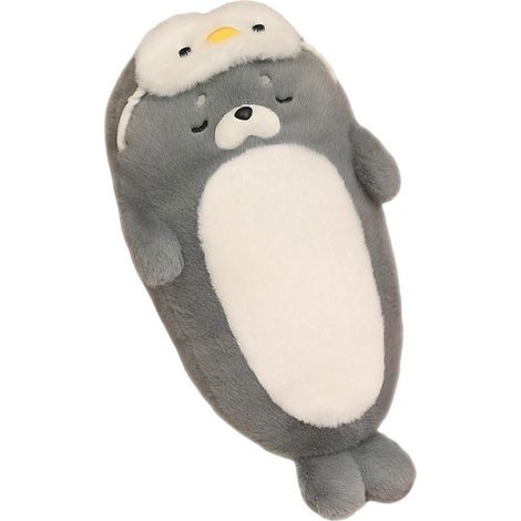 Oreiller en peluche phoque, animal en peluche phoque endormi avec accessoires amovibles, oreiller doux et câlin compatible avec (1/5)