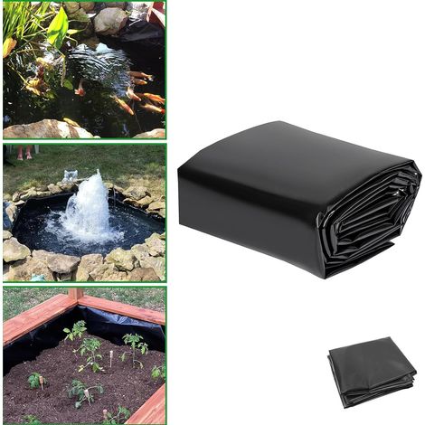 1 Bâche Bassin 3x3m PVC, Étang Pliable Avec Robinet, Liner Aquarium Koi Jardin (1/5)