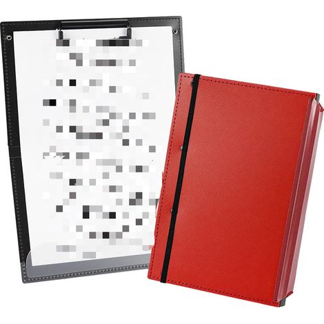 Portablocco pieghevole, cartella, portablocco, pieghevole, portablocco pieghevole, cartella pieghevole, portablocco tascabile, clip pieghevole, 2 pezzi - rosso