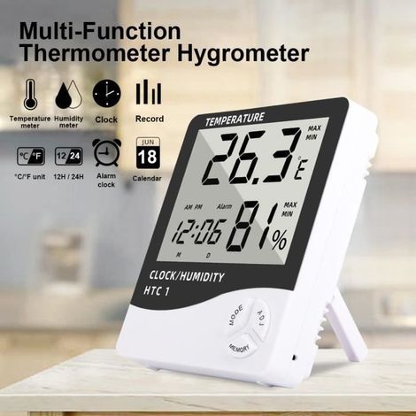 Mini Thermometer Hygrometer, Easy to place and carry, with a small stand, Small Weather Station (1/4)