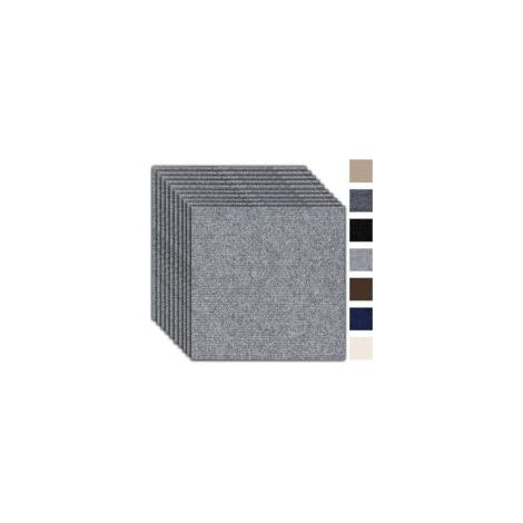 Bardusch - 10 Pièces Dalle Moquette Autocollante 30x30 cm, Moquette Chambre Salon, Feutrine Gris, Carpet, Antidérapants et Lavables, avec Adhésif, Adaptés pour le Salon, la Chambre, le Bureau et L\'hô
