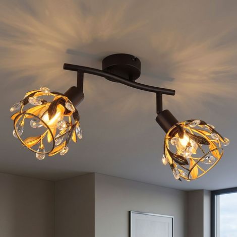 LED Deckenleuchte Deckenlampe Wohnzimmerlampe Schwenkbar Schwarz Metall L 25 cm (1/5)