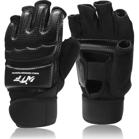 Faux Cuir Gants D'entraînement sans Doigts Gants UFC, Protection du Poignet Gants avec Ajustable Le Velcro pour La Formation Kickboxing Muay Thaï Arts Martiaux Mixtes，XL