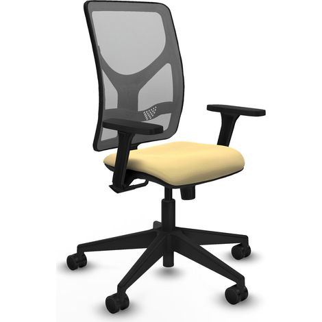 Silla de oficina piqueras y crespo Motilla crema cuero sintético malla (1/2)
