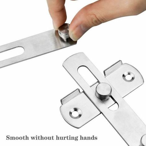 Loquet Coulissant - Acier Inoxydable - Pour Porte Fenêtre Jardin - Lot De 2 (1/4)