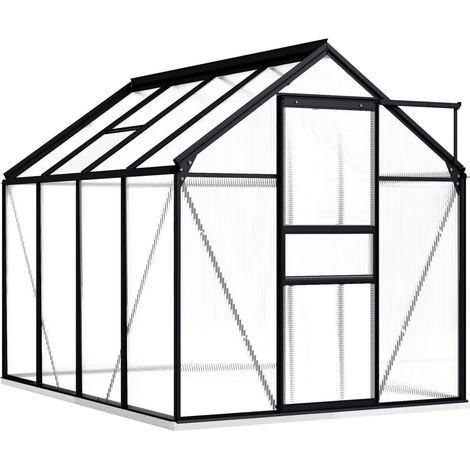 Serre de Jardin Serre Tunnel de Jardin - Serre pour Plantes avec cadre de base Anthracite Aluminium 4,75 m² BV386156 - BonneVie (1/5)