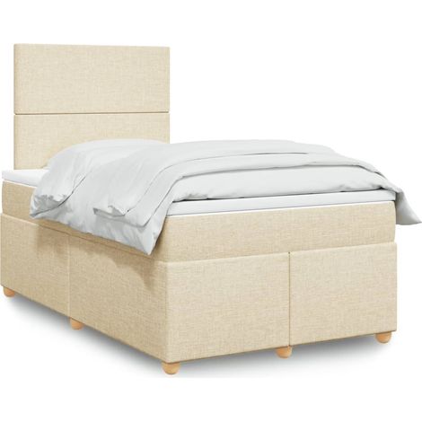 Boxspringbett mit Matratze Creme 120x200 cm Stoff