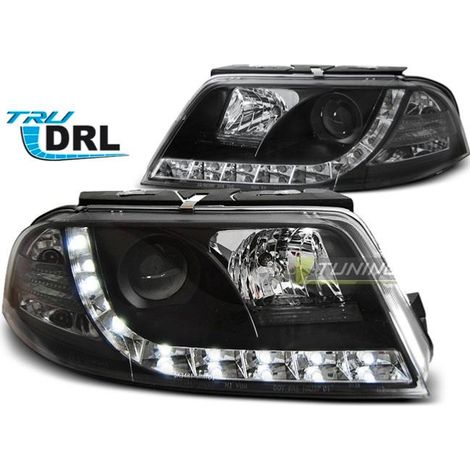 Paire de feux phares VW Passat 3BG 00-05 Daylight DRL led noir-27362012 (1/2)