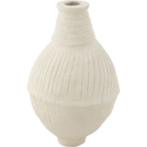 Pot Déco en Papier Mâché "Laxmi" 85cm Blanc (1/3)