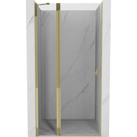 Mexen Mist puerta de ducha abatible 100 cm, transparente, dorado - 8A4-100-000-50-00 (1/5)