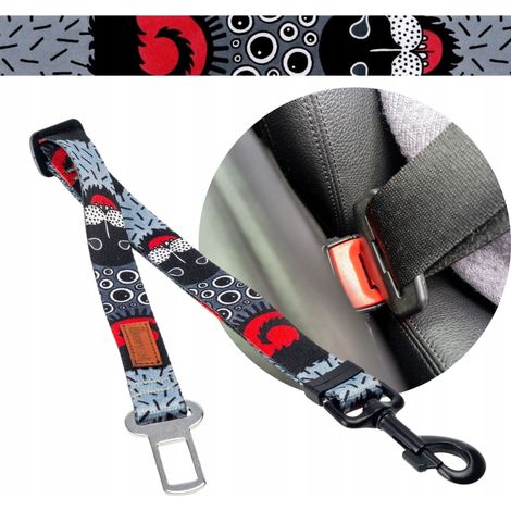 Ceinture de sécurité auto pour chiens 20 mm 45-75 cm Ukory DARK monsters (1/5)