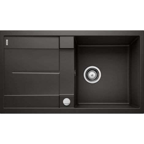Blanco Metra 5 - Silgranitspüle, 86x50 cm, mit Ablaufsystembedienung, Schwarz 525918 (1/3)