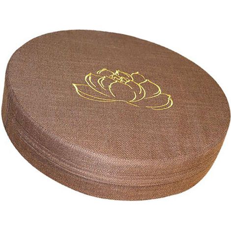 Coussin de méditation rond en mousse dure, coton et lin, housse amovible et lavable, tapis de sol confortable pour balcon, salon, tatami marron (1/5)