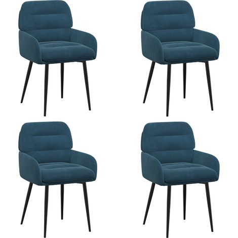 Esszimmerstühle 4 stk. Samt Blau 59 x 59,5 x 90 cm vidaXL (1/5)