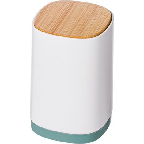 Distributeur De Cure-dents Automatique - Boîte De Rangement En Plastique Et Bambou - Ouverture Par Pression - Pour Cuisine Et Salle De Bain - 1 Pièce (1/5)
