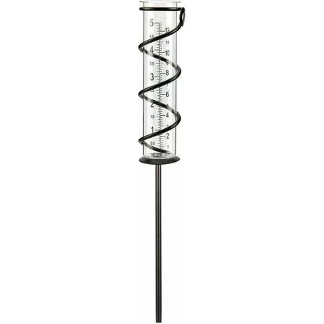 Pluviomètre en verre, pluviomètre spiralé, cadre en métal, gobelet doseur, tube en fer, décoration pour jardin, pelouse et cour. (1/5)