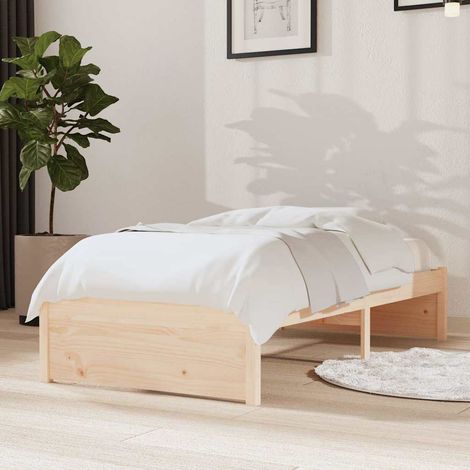 Cadre de lit 1 personne en pin massif avec sommier à lattes 75 x 190 cm sans matelas - PANGIVO (1/5)