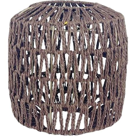 Suspension Abat-Jour en Papier, Corde, Rotin Tissé, Boho, Main, Osier, pour Cuisine, Chambre, Restaurant, Salle à Manger, Marron B (1/5)