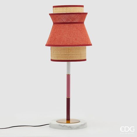 EDG Enzo De Gasperi Lampada da Tavolo Yoroi H 80 Cm D 30 Cm IP 20 E27 Red Mix