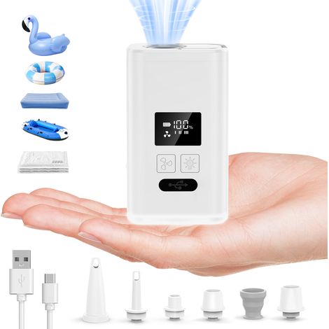 Mini-Luftpumpe für aufblasbare Artikel – Tragbare elektrische Luftmatratzenpumpe, wiederaufladbare Mini-USB-Luftpumpe, Aufblaspumpe (1/5)