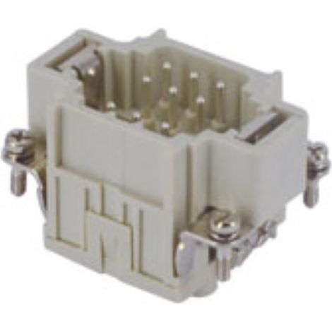 insert mâle - a lame de pression - 9p+t - 10a - 400v - gabarit 44.27 - ilme cdsm09