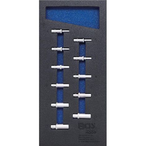 Insert de Servante d Atelier 1/3 - Douilles Six Pans 6,3 mm (1/4) 4-13 mm Longues - 11 pcs - Organisation et Accessibi - D-Work