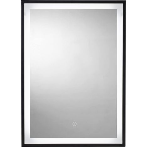 Croydex Illuminated Black Framed LED Mirror with Hang n Lock 50x70cm - Burley (1/4)