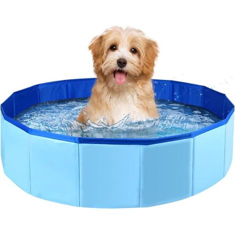 Piscine pour animaux - Piscine pliable pour chiens - Baignoire portable pour animaux - PVC antidérapant - Baignoire pour chats et chiens - Douche (1/5)
