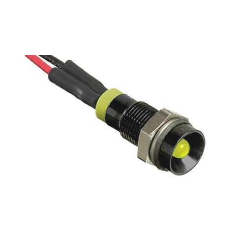 Voyant LED lumineux  Jaune RS PRO, dia. 6mm, 2V c.c., taille de la lampe 3 mm, IP67 ( Prix pour 1 )