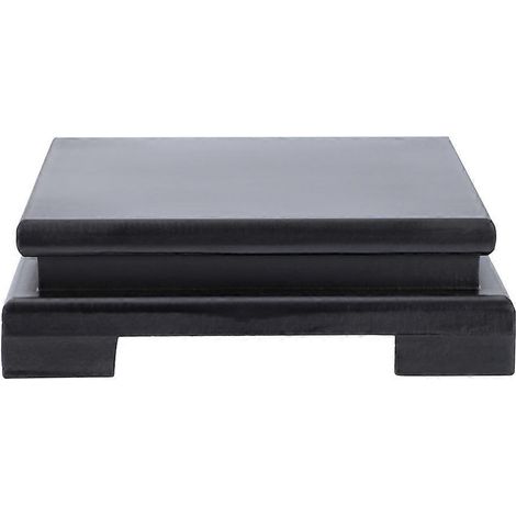 Socle carré en bois pour vase ou service à thé (1 pièce)-18.00X18.00X4.80CM-Black