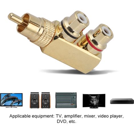 Adaptateur RCA Mâle à Double Femelle pour Câbles Audio et Vidéo - Lot de 2