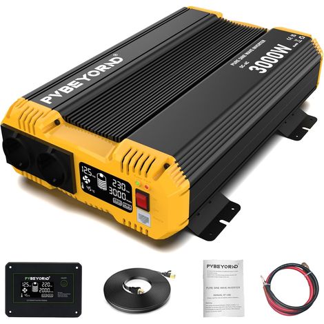 Convertisseur 12V 220V/230V Pur Sinus 3000W/6000W Convertisseur  Avec fonction de télécommande Adapté à une alimentation électrique hors réseau, aux camping-cars et aux séjours en camping (1/5)