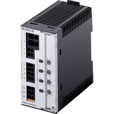 BLOCK PM 0724-400-0 Elektronischer Schutzschalter 24 V/DC 10 A Anzahl Ausgänge:4 x Inhalt 1 St.