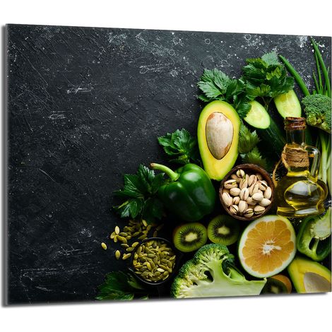 Glas-Herdplattenschutz 60x52 Avocado