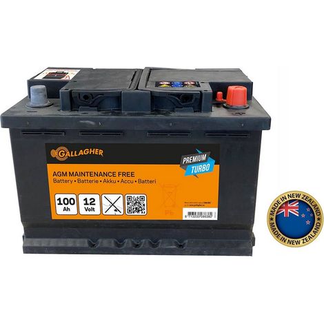 Batteria GALLAGHER Premium Turbo AGM 12 V/100 Ah per Elettrificatori e Recinti Elettrici (1/2)