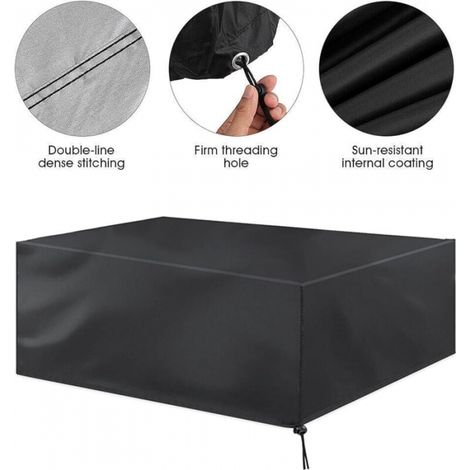 213x132x72 cm garden furniture covers, furniture covers, terrace chair covers, black (1/5)